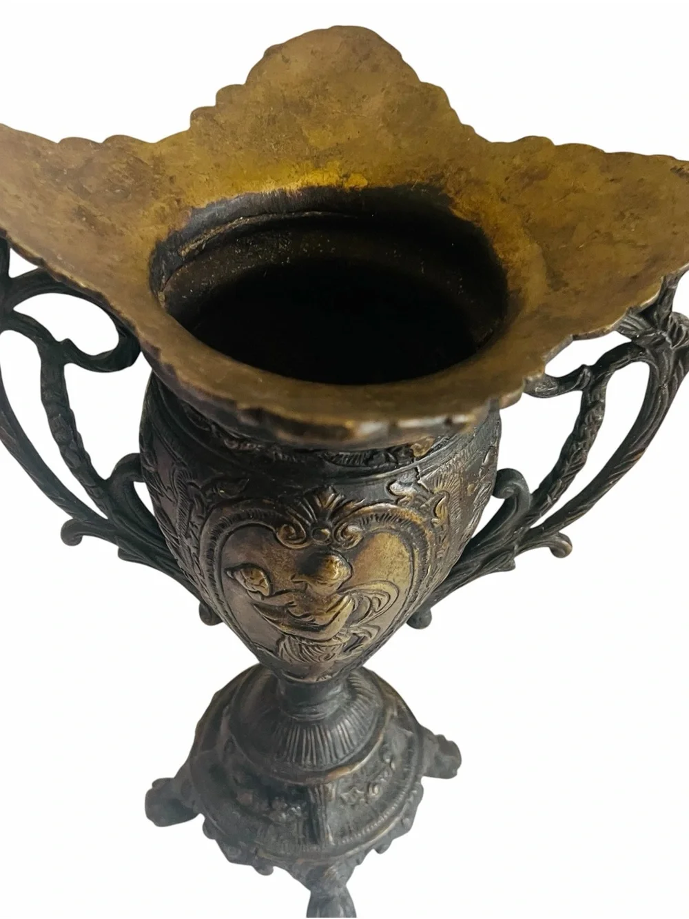 Antique Ornate Double Handle Vase -